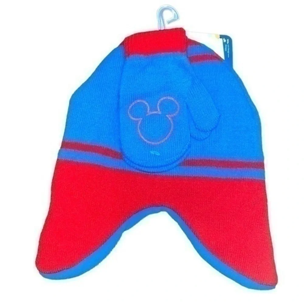 Mickey Mouse Hat and Glove Set - Blue and Red